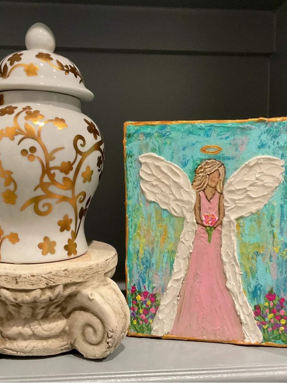 🔴Pink Angel Wall Art Canvas by D.Gordon Art🔴 - Picture 5 of 5